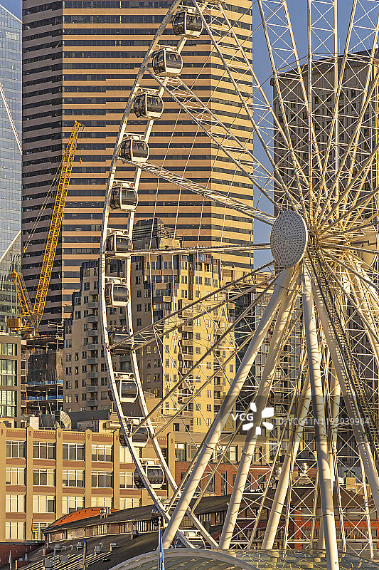 西雅图海滨摩天轮图片素材