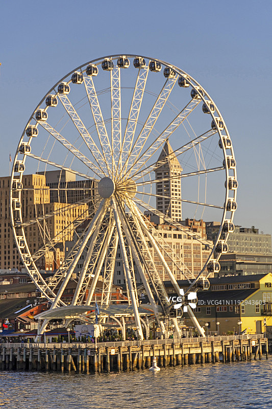 西雅图海滨摩天轮图片素材