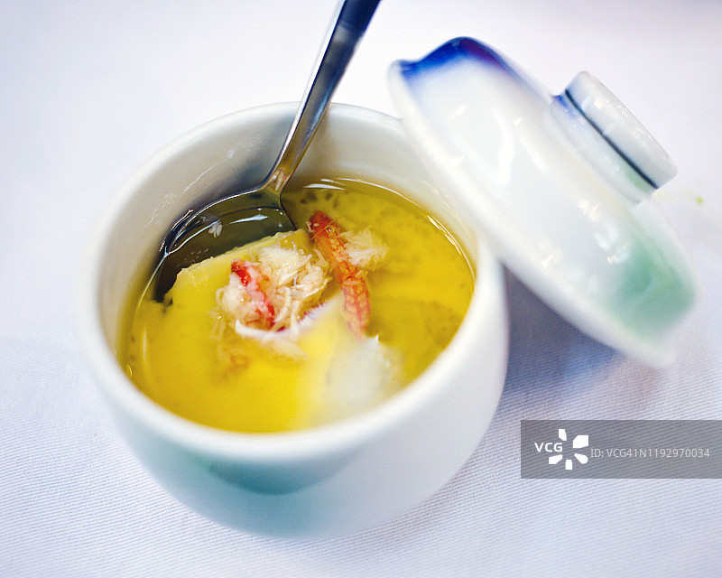 日式传统鸡蛋羹：公司年终聚餐美食图片素材