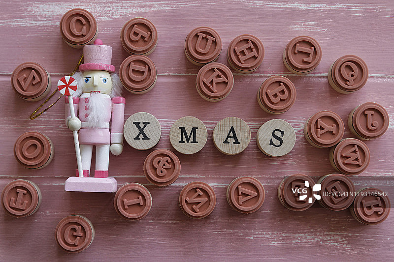 胡桃夹子和圣诞节橡胶印章图片素材