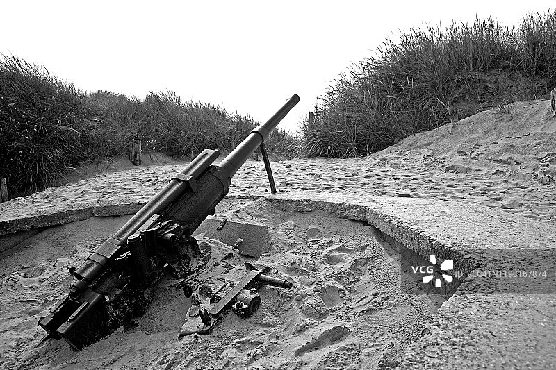 诺曼底（法国）的旧机枪图片素材
