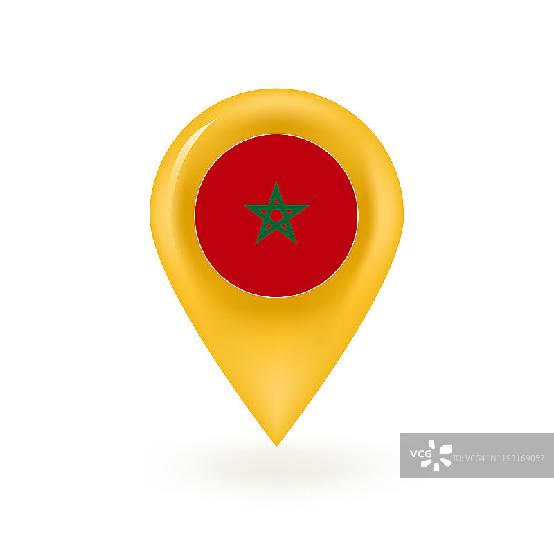 摩洛哥国旗地图图钉图标图片素材