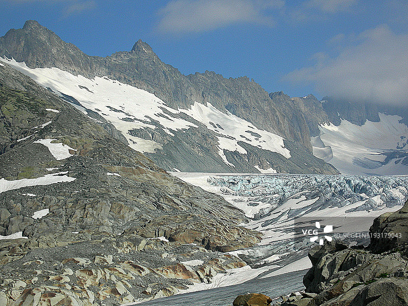 富尔卡山口与罗纳冰川图片素材
