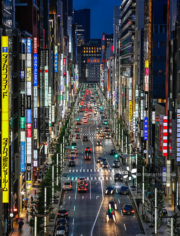 东京银座中央大街全景图片素材