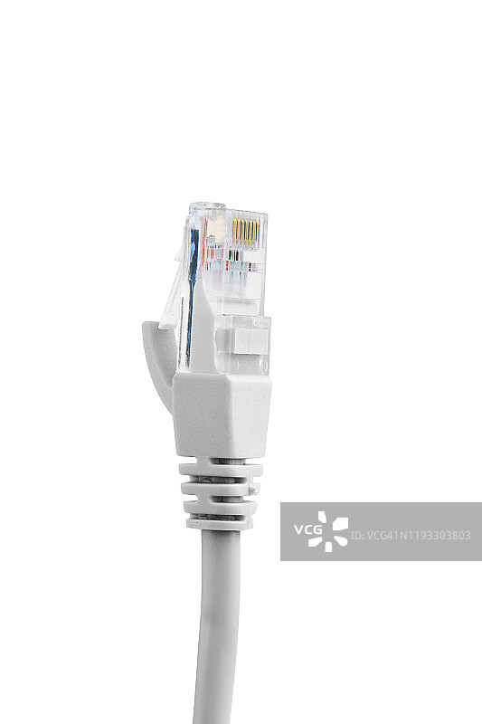 白色背景上的以太网电缆图片素材