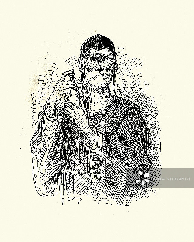 拿着魔法药水的炼金术士图片素材