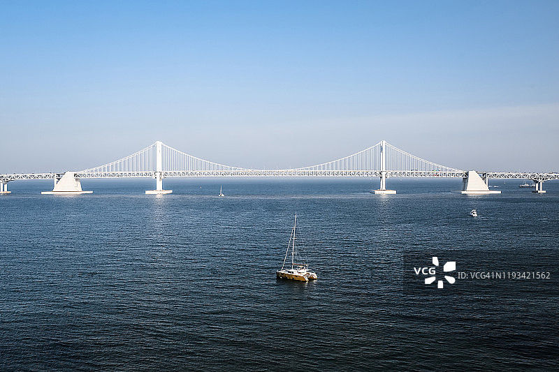 韩国釜山广安大桥（钻石桥）海景图片素材