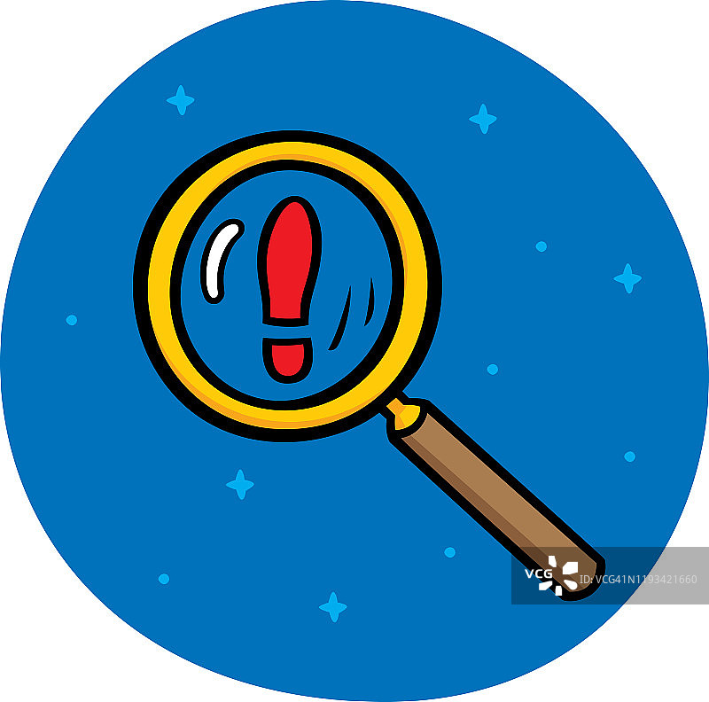 放大镜脚印涂鸦图片素材