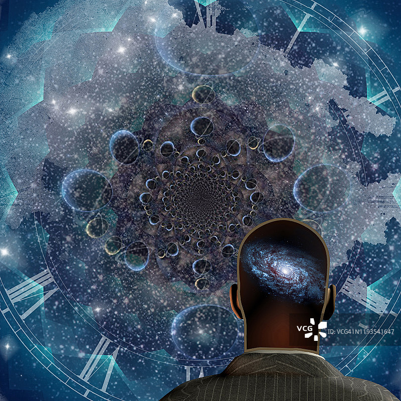 科幻构成：无垠的星系和空间图片素材