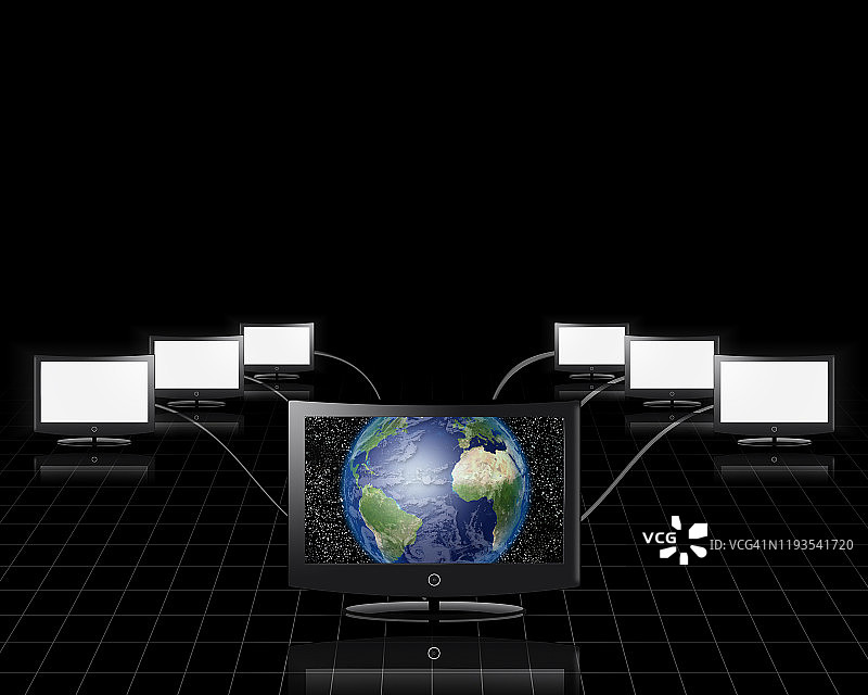 连接到更多屏幕的世界图片素材