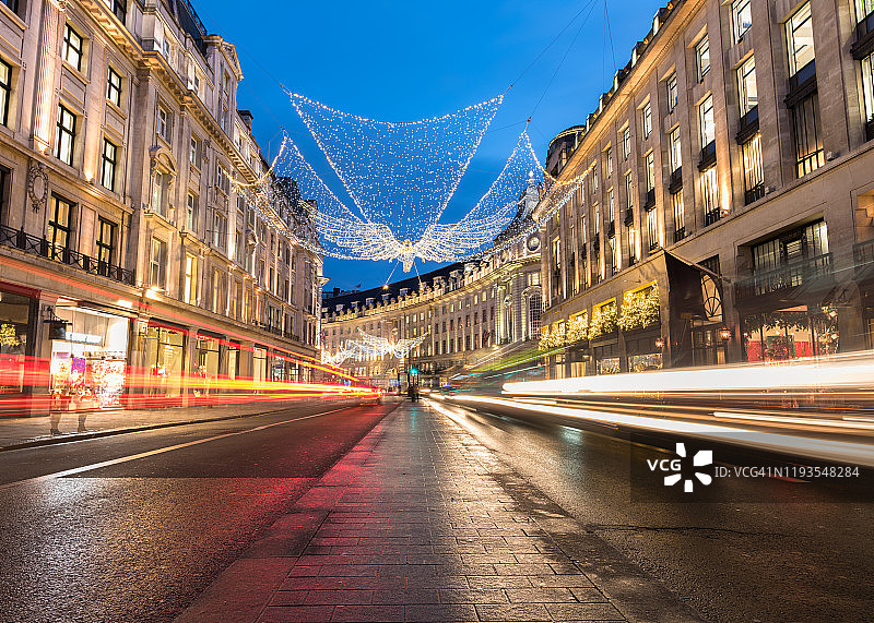 圣诞节期间的英国伦敦摄政街图片素材
