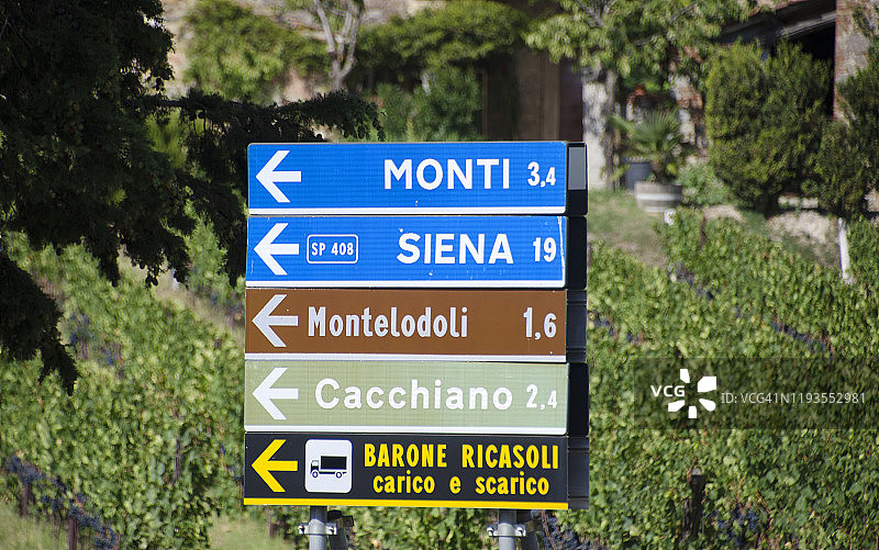 意大利的行驶方向标志图片素材