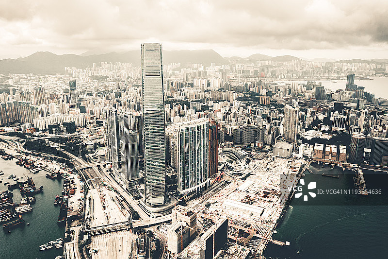 香港城市的无人机视图图片素材