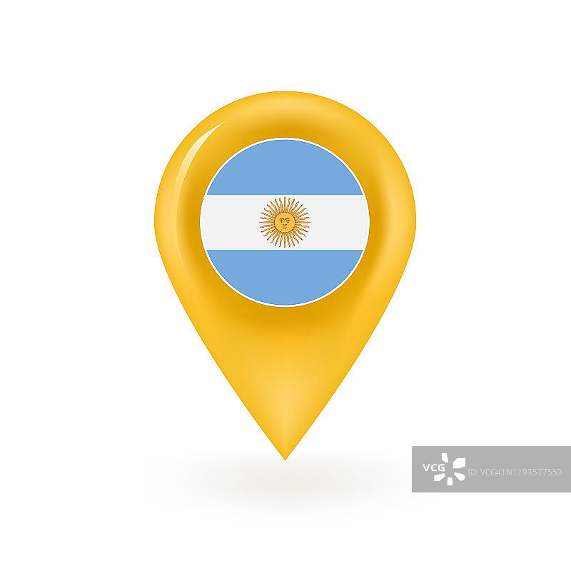 阿根廷国旗地图图钉图标图片素材