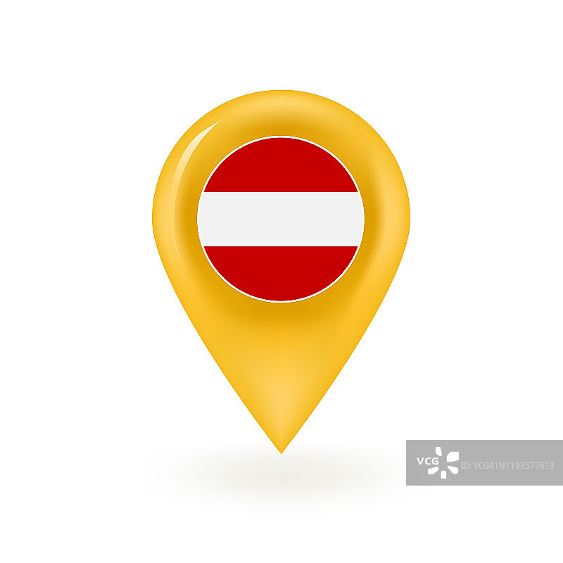 奥地利国旗地图图钉图标图片素材