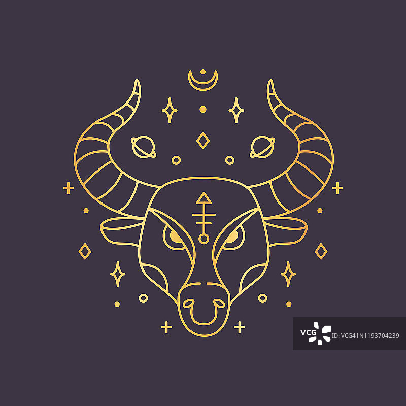 金牛座标志，星座符号图片素材