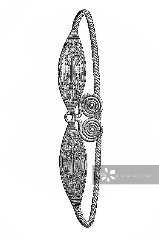 在瑞典发现的青铜衣领，铁器时代图片素材