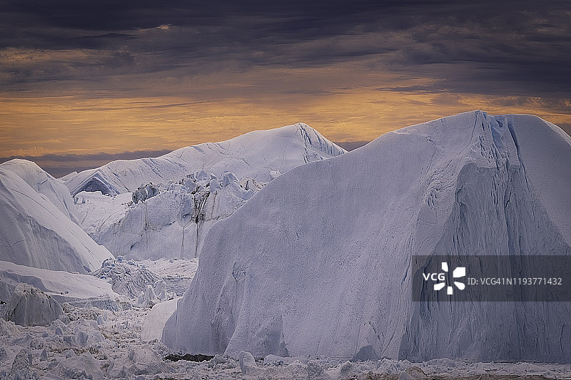 格陵兰午夜日落图片素材