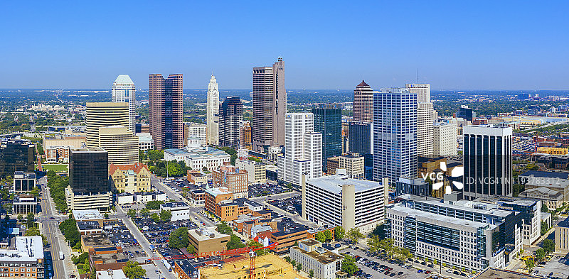 哥伦布俄亥俄州中心区鸟瞰图图片素材