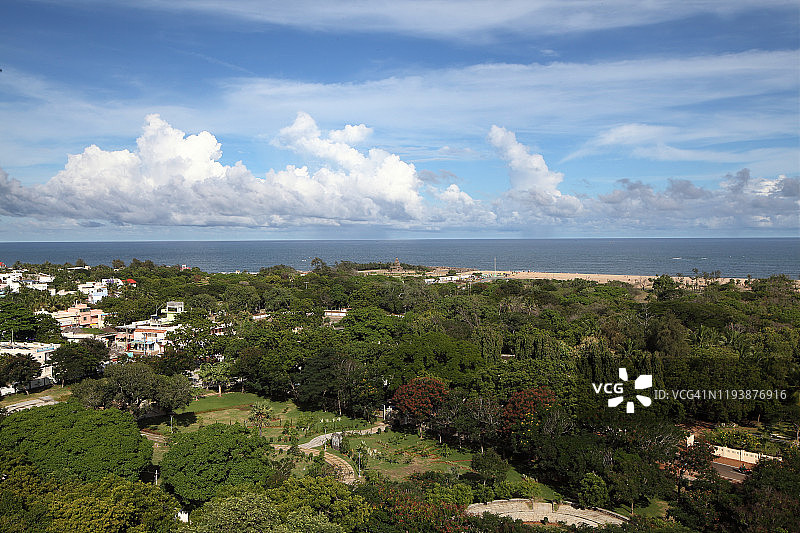 印度泰米尔纳德邦马哈巴利普拉姆远景图片素材