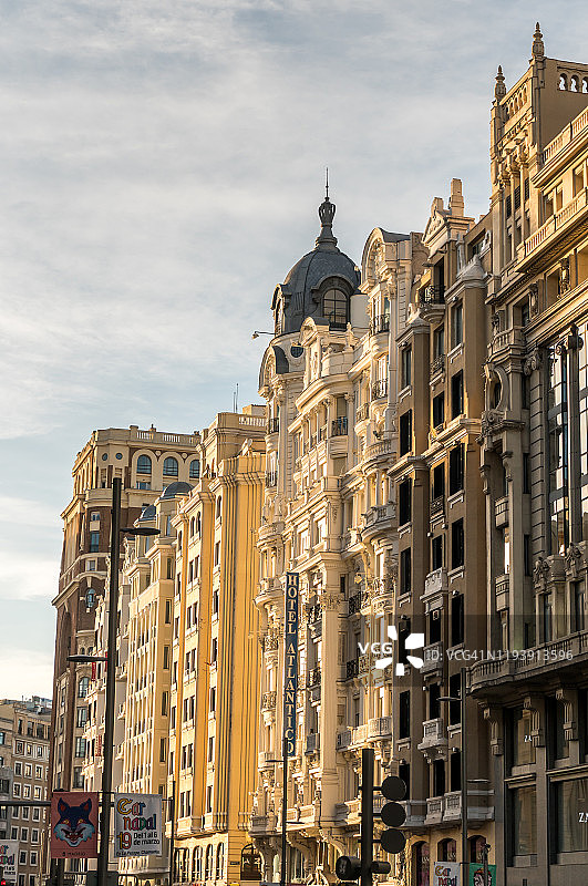 马德里格兰维亚大街的建筑图片素材