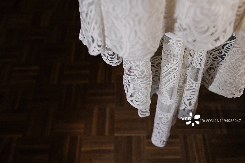 蕾丝婚纱细节图片素材