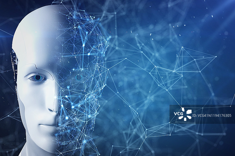 AI人工智能机器人脸图片素材