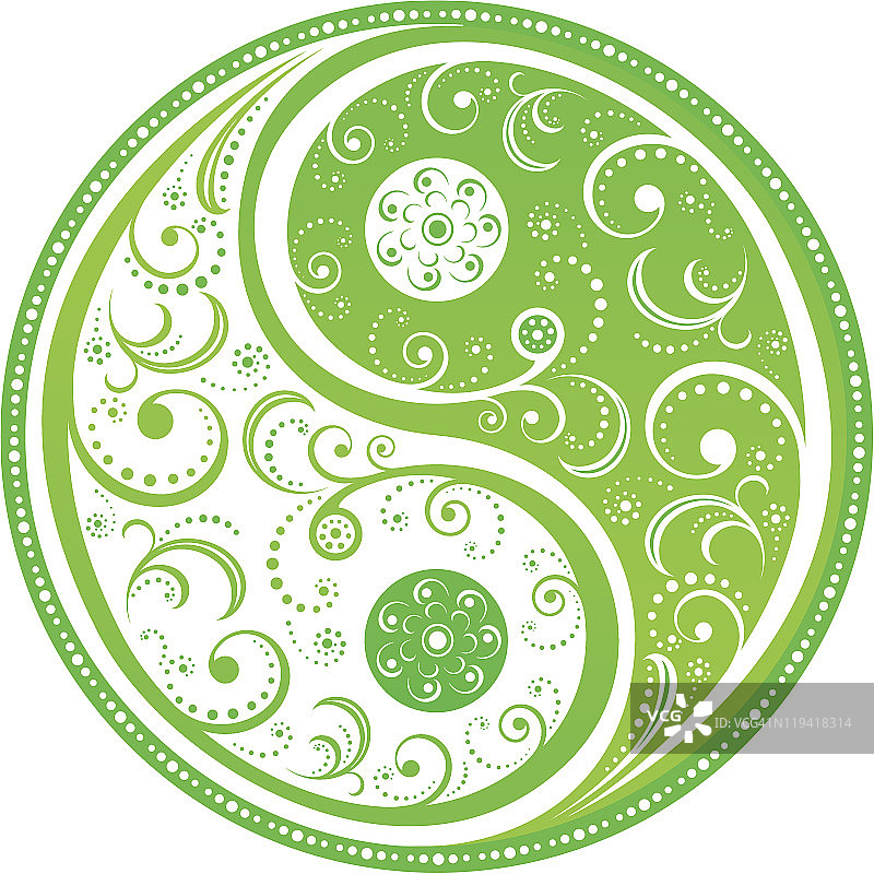 花卉阴阳符号图片素材