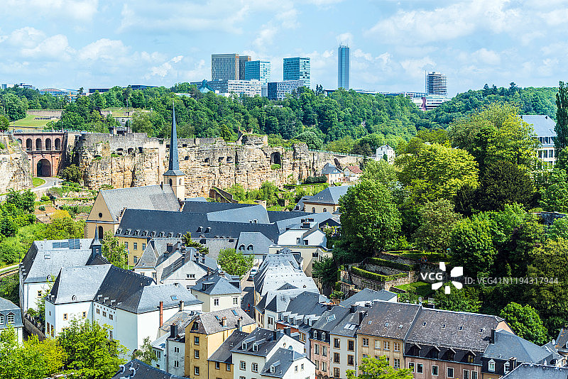 夏季卢森堡老城景色图片素材
