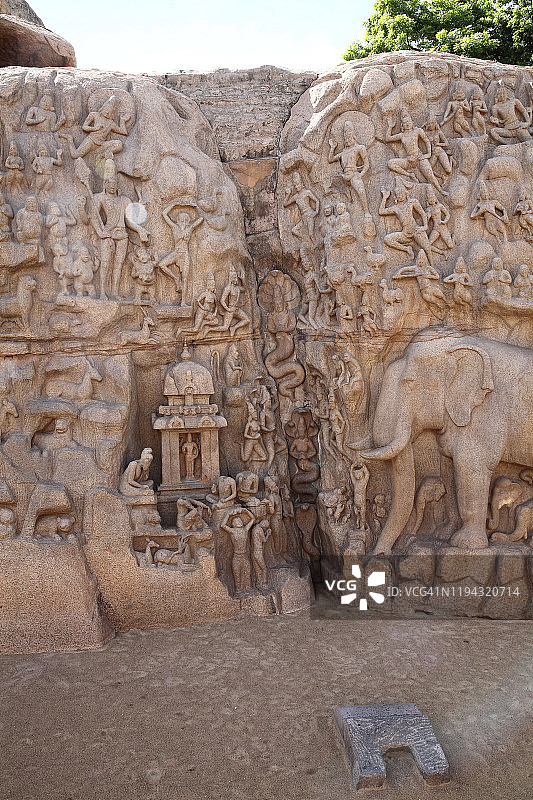 印度泰米尔纳德邦阿朱那的苦修纪念碑图片素材