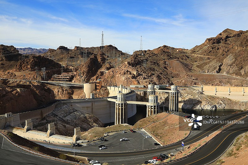 从亚利桑那州一侧看到的胡佛大坝图片素材