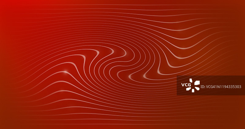 红色背景上的简约波浪水平线（DCI 4K分辨率）图片素材