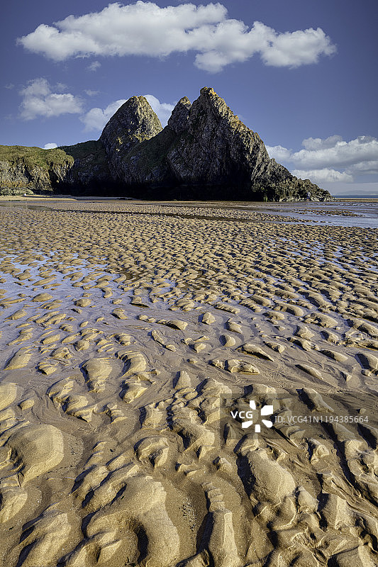 三崖湾，高尔半岛，威尔士图片素材