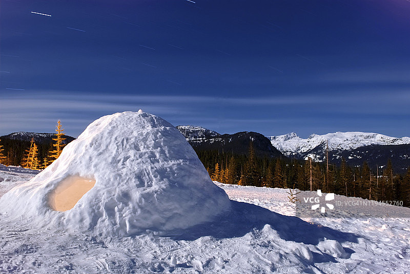 斯特拉斯科纳省立公园的冰屋雪 shelter图片素材