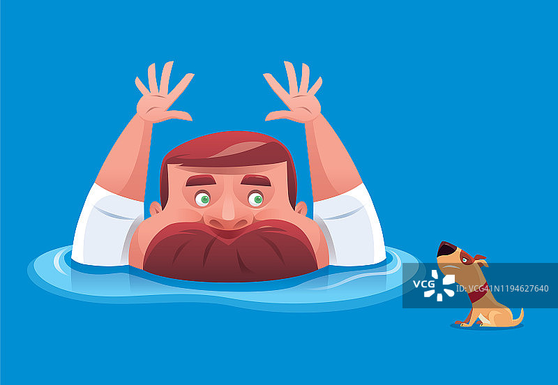 男人溺水挥手求救图片素材