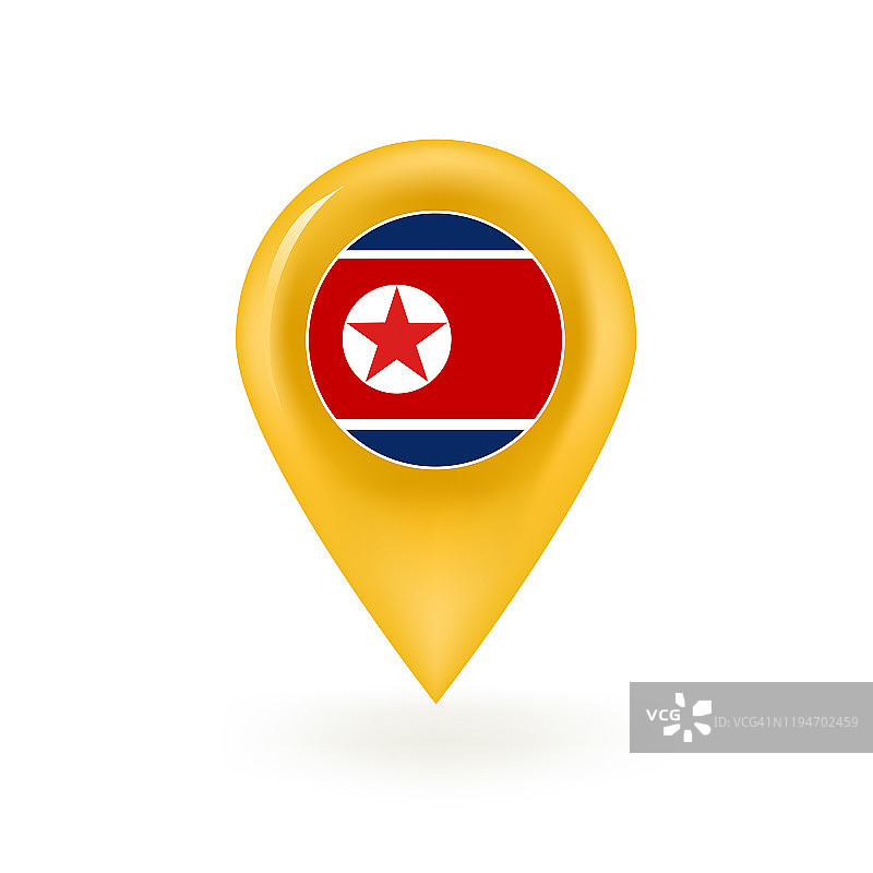 朝鲜地图图钉图标图片素材