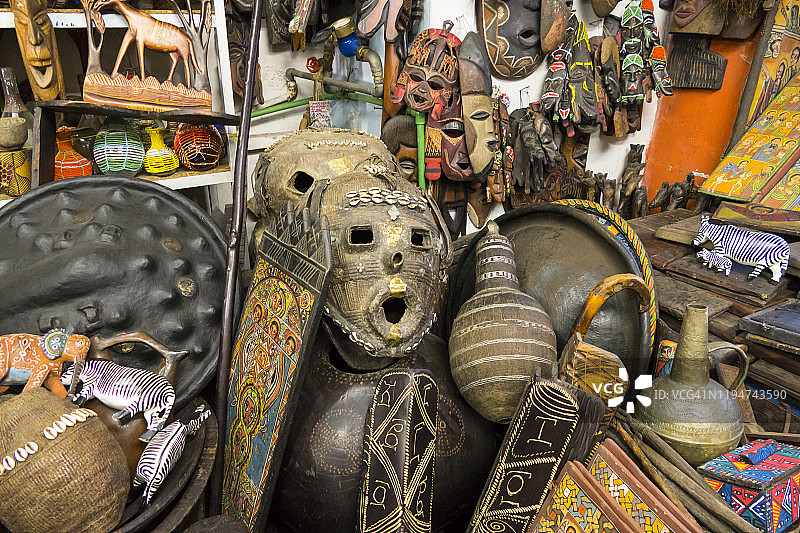 埃塞俄比亚亚的斯亚贝巴的文物和面具图片素材