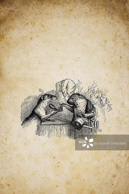 拟人化动物插图图片素材