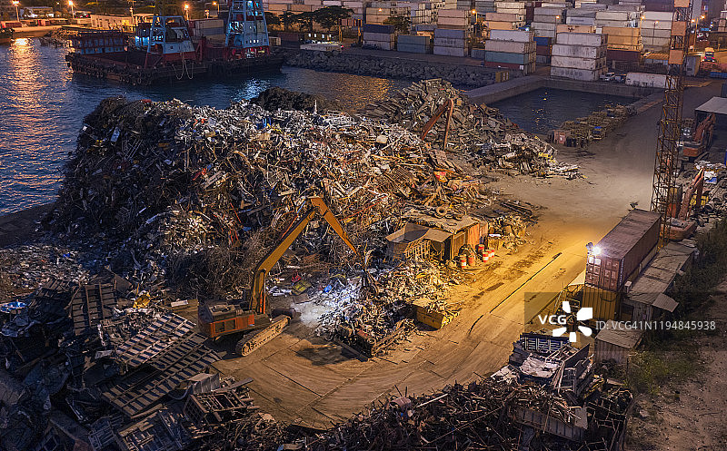 环境治理的废弃物或金属管理航拍图图片素材