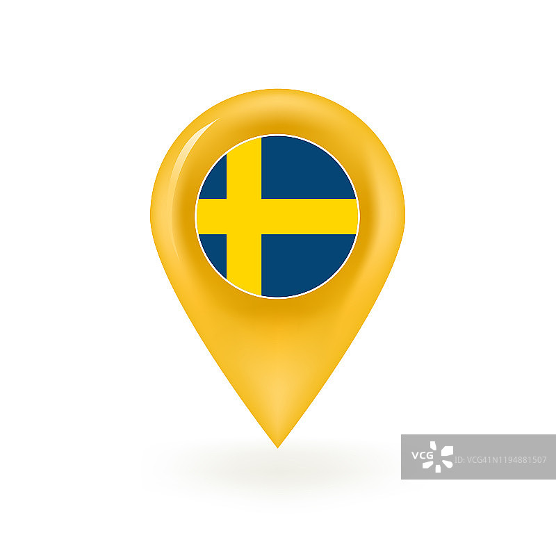 瑞典地图图钉图标图片素材