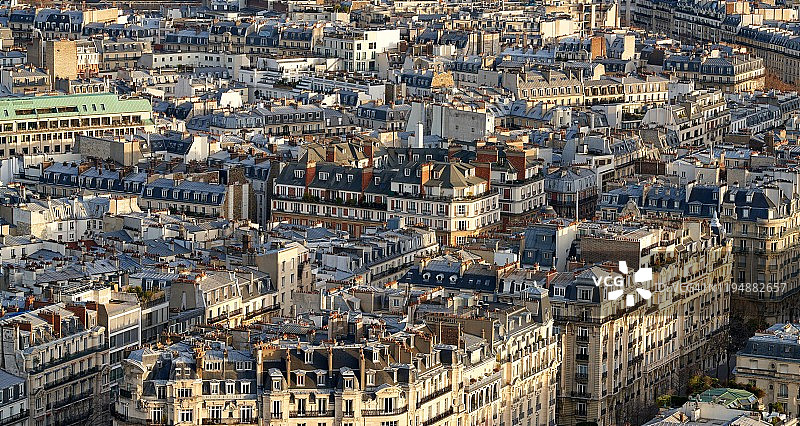 巴黎奥斯曼建筑鸟瞰图片素材