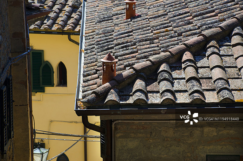 意大利科尔托纳的乡村屋顶景观图片素材