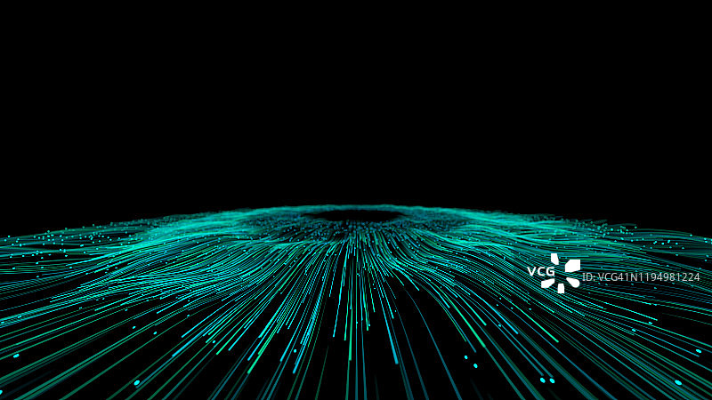 向外扩散的蓝色粒子线条图片素材