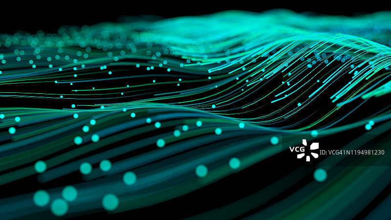 向外扩散的蓝色粒子线条图片素材