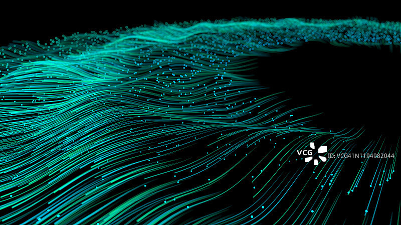 向外扩散的蓝色粒子线条图片素材