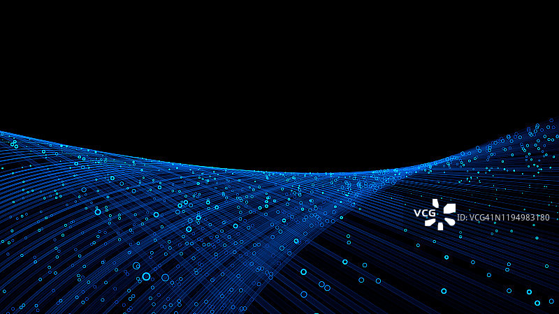 流动的蓝色粒子线条图片素材