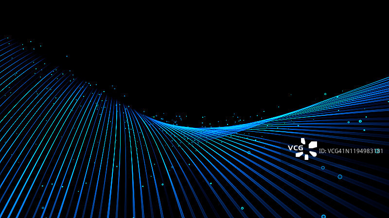 流动的蓝色粒子线条图片素材