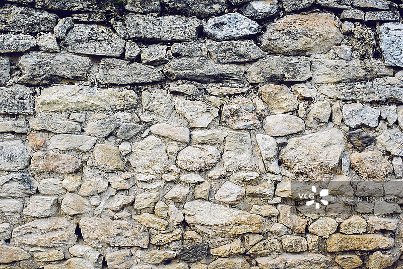 传统古村老房子的石墙图片素材