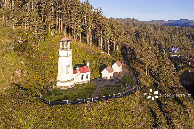 赫西塔岬灯塔，美国俄勒冈州雅哈茨图片素材