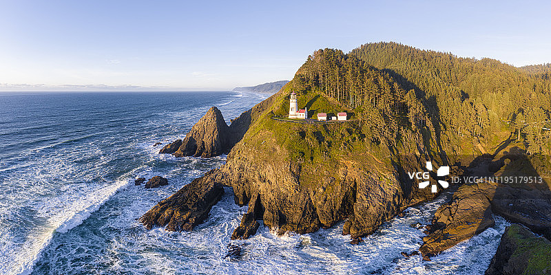 赫西塔岬灯塔，美国俄勒冈州雅哈茨图片素材